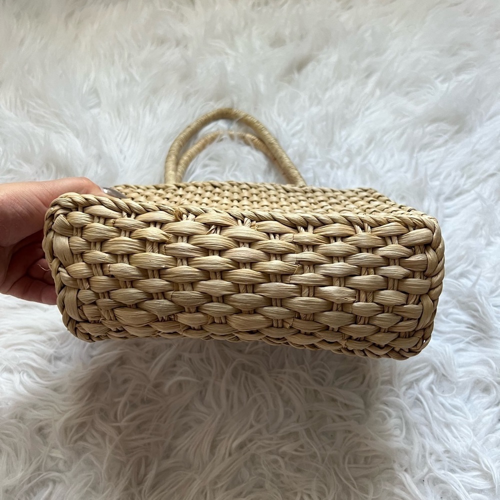 Y2K Vintage Faded Glory Woven Wicker Flower Bag 💐🌸 - Picture 4 of 10